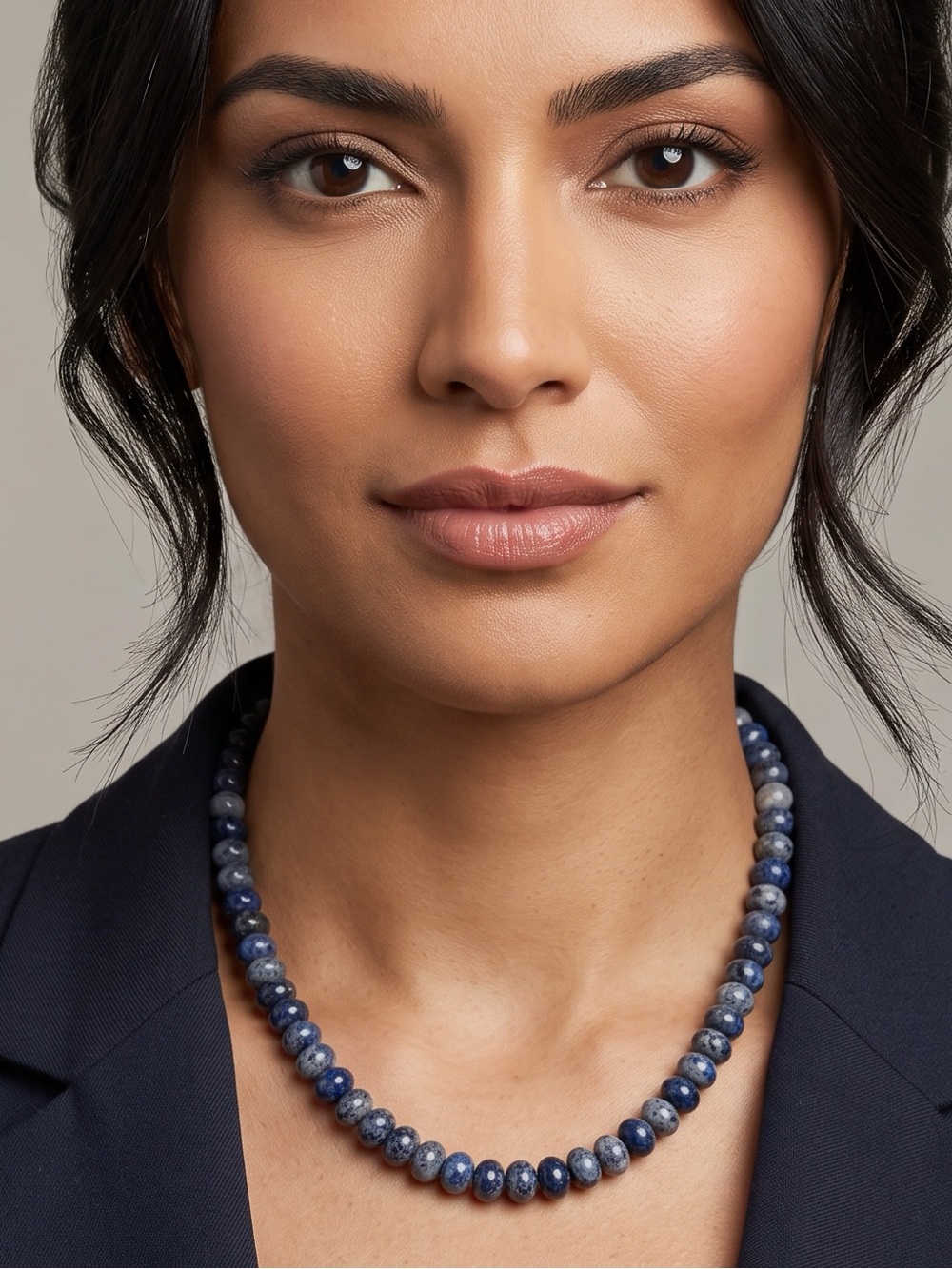 Blue Lapis Lazuli Bead Necklace — Classic Natural Stones